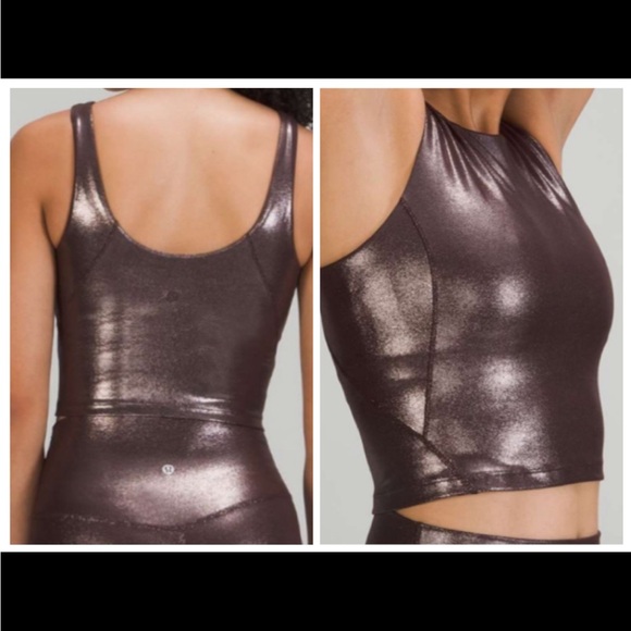lululemon athletica Tops - Lululemon Align High-Neck Tank Top *Shine Radiate Foil Print French Press NWOT.